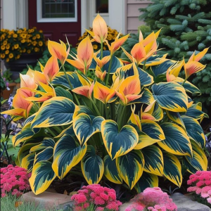 Хоста Флейм Данс купить по цене от 650р. в интернет-магазине «Посадика» с доставкой почтой в в Энгельсе и по всей России – [изображение №1].